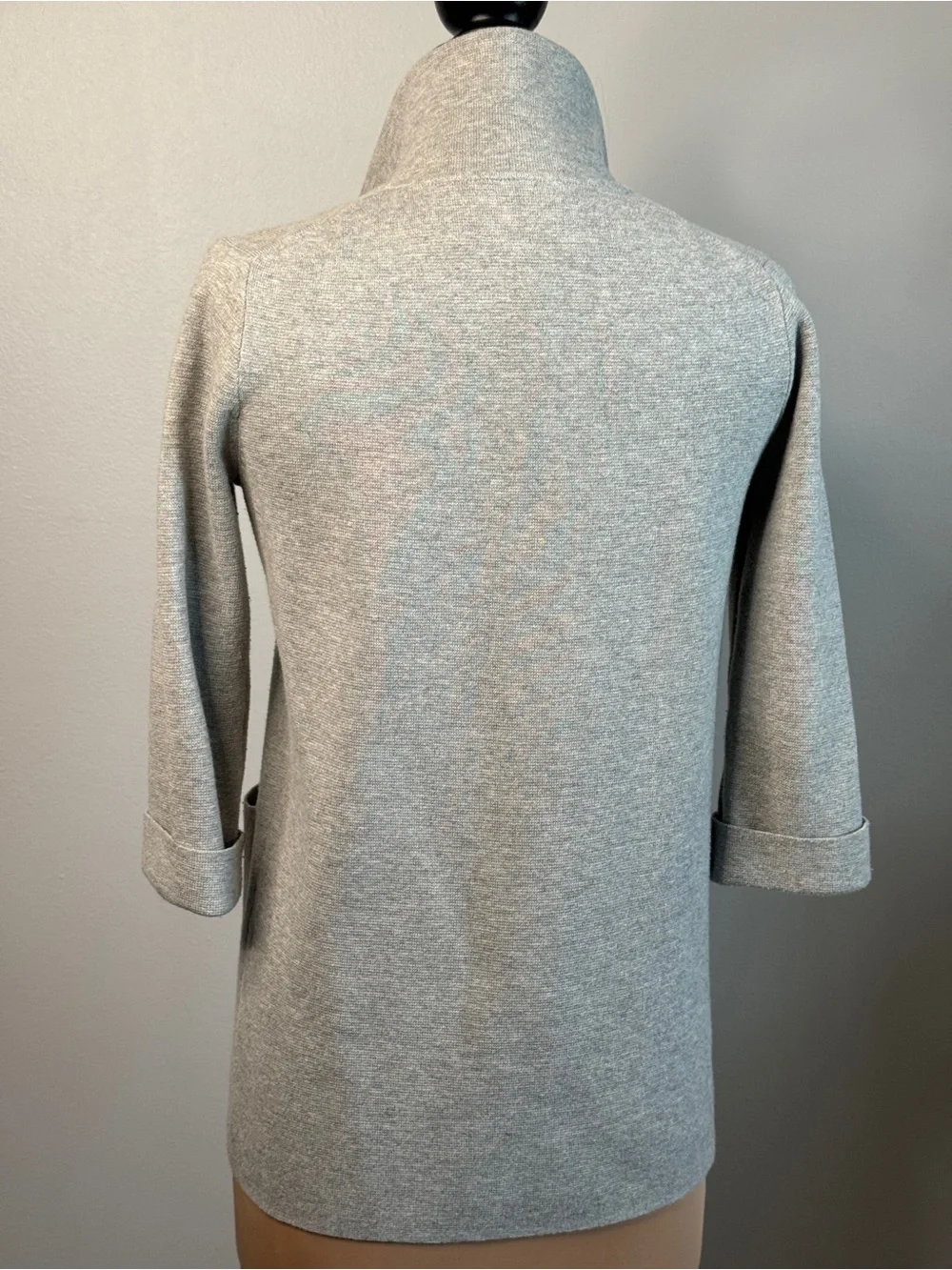 J.Crew Sophie Open Pockets Cardigan Jacket Blazer Light Gray Wool Cotton XXS 2XS